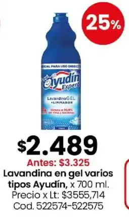 Coto Ayudín lavandina en gel varios tipos oferta