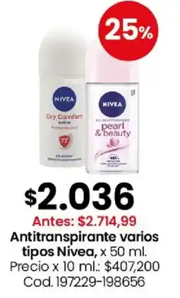 Coto Nivea antitranspirante varios tipos oferta