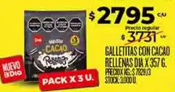 Supermercados DIA Dia galletitas con cacao rellenas oferta