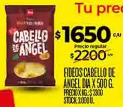 Supermercados DIA Dia fideos cabello de angel oferta