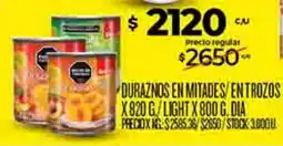 Supermercados DIA Dia duraznos en mitades/entrozos oferta