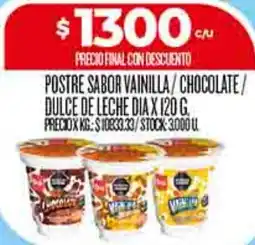 Supermercados DIA Dia postre sabor vainilla/chocolate/ dulce de leche oferta