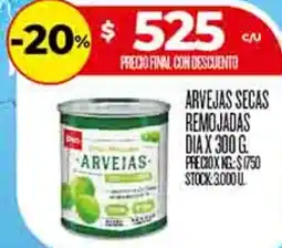 Supermercados DIA Dia arvejas secas remojadas arvejas oferta