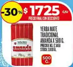 Supermercados DIA Amanda yerba mate tradicional oferta