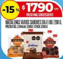 Supermercados DIA Dia madalenas varios sabores oferta