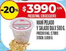 Supermercados DIA Dia maní pelado y salado oferta