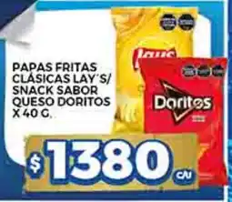 Supermercados DIA Doritos papas fritas clásicas lay's/ snack sabor queso oferta
