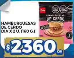 Supermercados DIA Dia hamburguesas de cerdo oferta