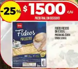 Supermercados DIA Dia fideos frescos oferta