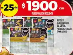 Supermercados DIA Dia ravioles varios sabores oferta