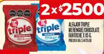Fantoche alfajor triple merengue/chocolate