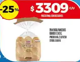 Supermercados DIA Bimbo pan para panchos oferta