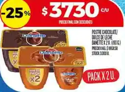 Supermercados DIA Danette postre chocolate dulce de leche oferta