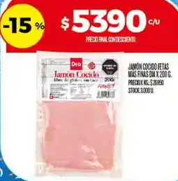 Supermercados DIA Dia jamón cocido fetas mas finas oferta