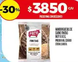 Supermercados DIA Paty hamburguesas de carne finitas oferta