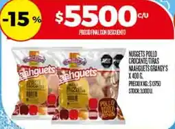 Supermercados DIA Grangy's nuggets pollo crocante/tiras naahguets oferta