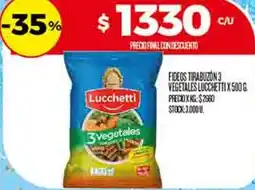 Supermercados DIA Lucchetti fideos tirabuzón 3 vegetales oferta
