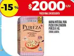 Supermercados DIA Pureza harina integral para pizzas con levadura oferta