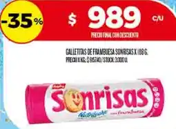 Supermercados DIA Sonrisas galletitas de frambuesa oferta