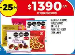 Supermercados DIA Dia galletitas rellenas varios sabores oferta