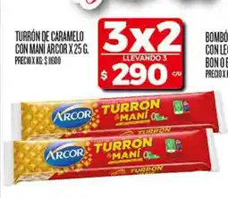 Supermercados DIA Arcor turrón de caramelo con mani oferta