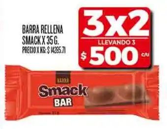 Supermercados DIA Smack barra rellena oferta