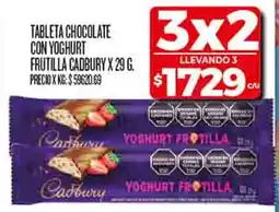 Supermercados DIA Cadbury tableta chocolate con yoghurt frutilla oferta
