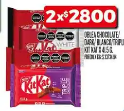 Supermercados DIA Kit kat oblea chocolate/ dark/blanco/triple oferta