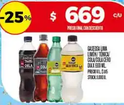 Supermercados DIA Dia gaseosa lima limon/tonica cola/cola cero oferta