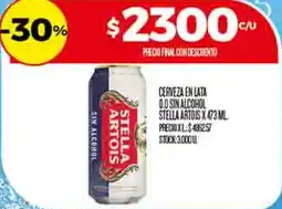 Supermercados DIA Stella artois cerveza en lata 0.0 sin alcohol oferta