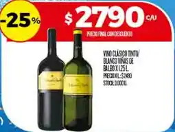 Supermercados DIA Vinas de balbo vino clásico tinto blanco oferta