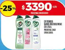 Supermercados DIA Cif cremoso blanco/multiuso rosas oferta