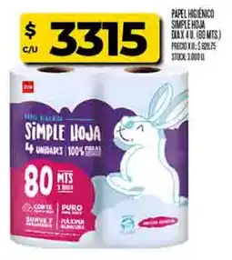 Supermercados DIA Dia papel higienico simple hoja oferta