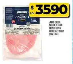 Supermercados DIA Cagnoli jamón cocido natural feteado oferta