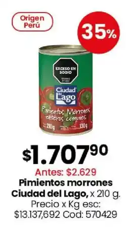 Coto Ciudad del lago pimientos morrones oferta