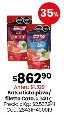 Coto Coto salsa lista pizza/ filetto oferta