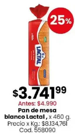 Coto Lactal pan de mesa blanco oferta