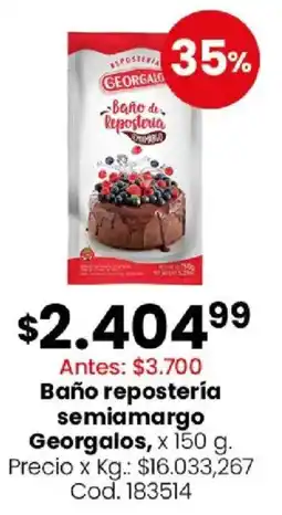 Coto Georgalos baño repostería semiamargo oferta