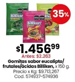 Coto Billiken gomitas sabor eucalipto/ frutales/ácidas oferta