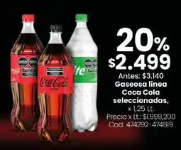 Coto Coca cola gaseosa línea seleccionadas, oferta