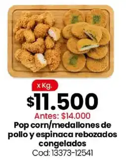 Coto Pop corn/medallones de pollo y espinaca rebozados congelados oferta