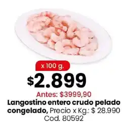 Coto Langostino entero crudo pelado congelado oferta