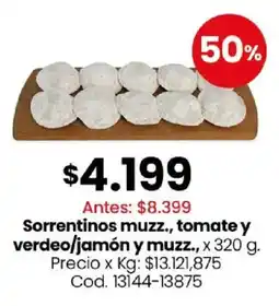 Coto Sorrentinos muzz., tomate y verdeo/jamón y muzz oferta