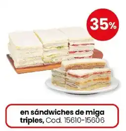 Coto En sandwiches de miga triples oferta