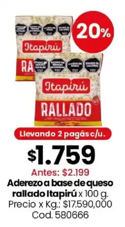 Coto Itapirú aderezo a base de queso rallado oferta