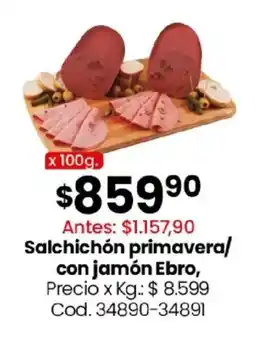 Coto Ebro salchichón primavera/ con jamón oferta