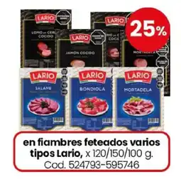 Coto Lario en fiambres feteados varios tipos oferta