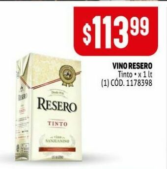 Makro Vino resero 1l oferta