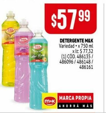 Makro Detergente m&k 750ml oferta