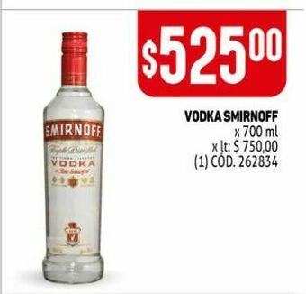 Makro Vodka smirnoff 700ml oferta
